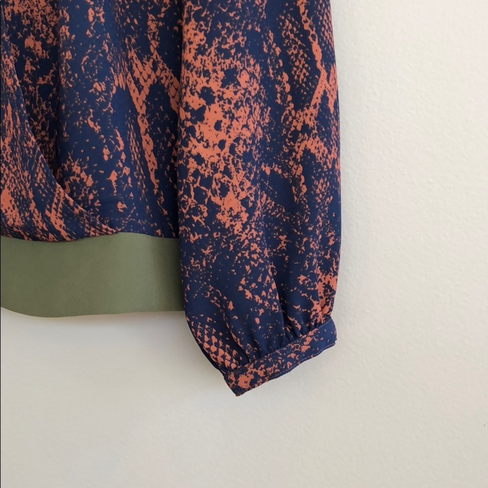 Cabi 101 Border Wrap Blouse Python Small - image 4